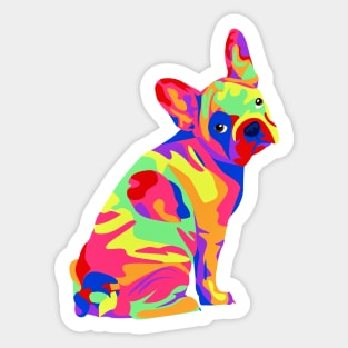 Multicolor Frenchie Sticker